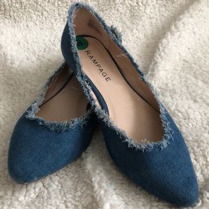 Flats size 8 blue denim